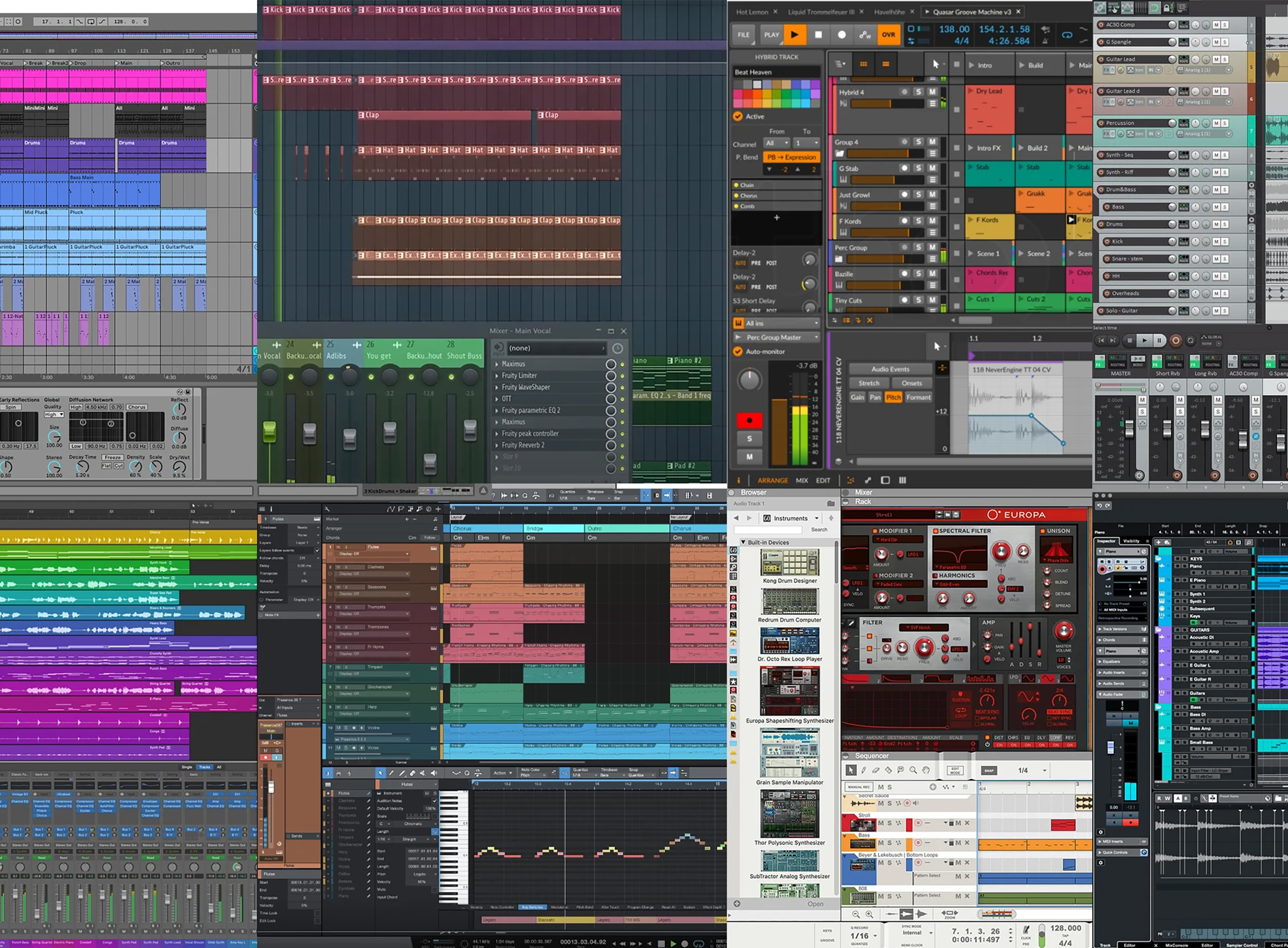 different sound production platforms and technology.