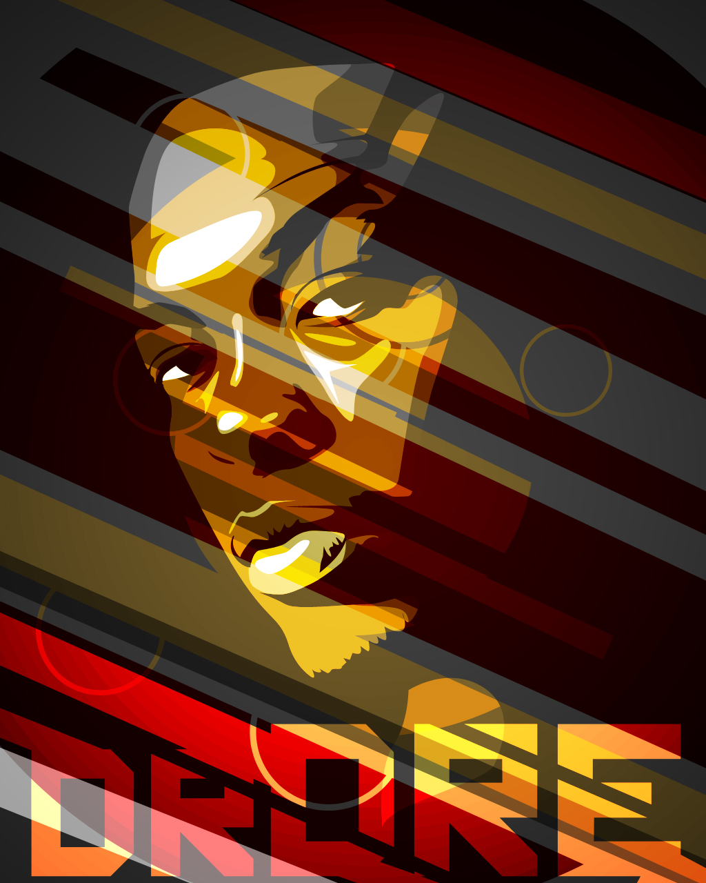 Dr. DRE artwork with warm colors and stripes.